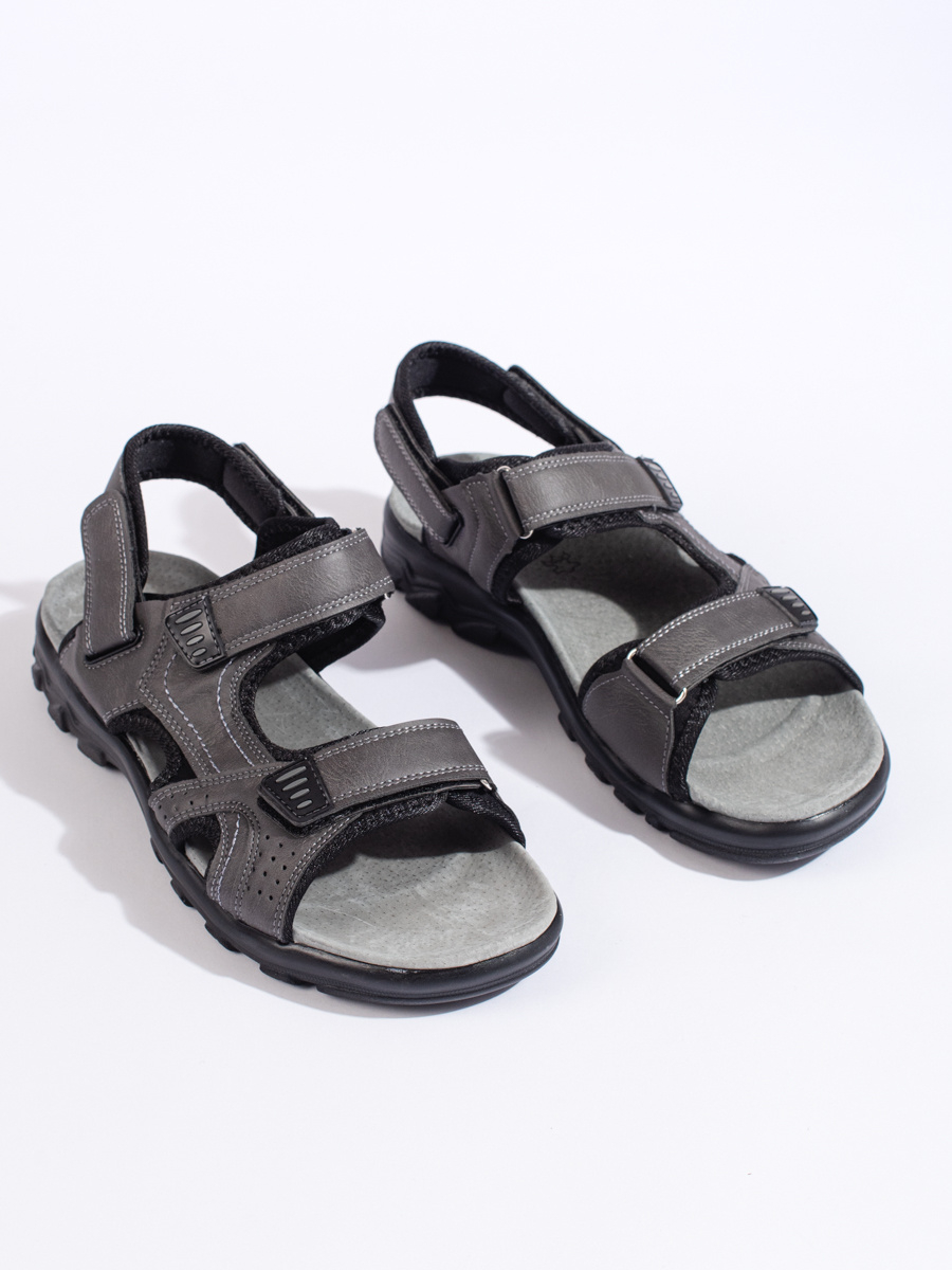 Módní šedo-stříbrné sandály dámské na plochém podpatku