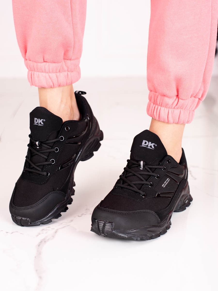 Trendy dámské  trekingové boty černé bez podpatku